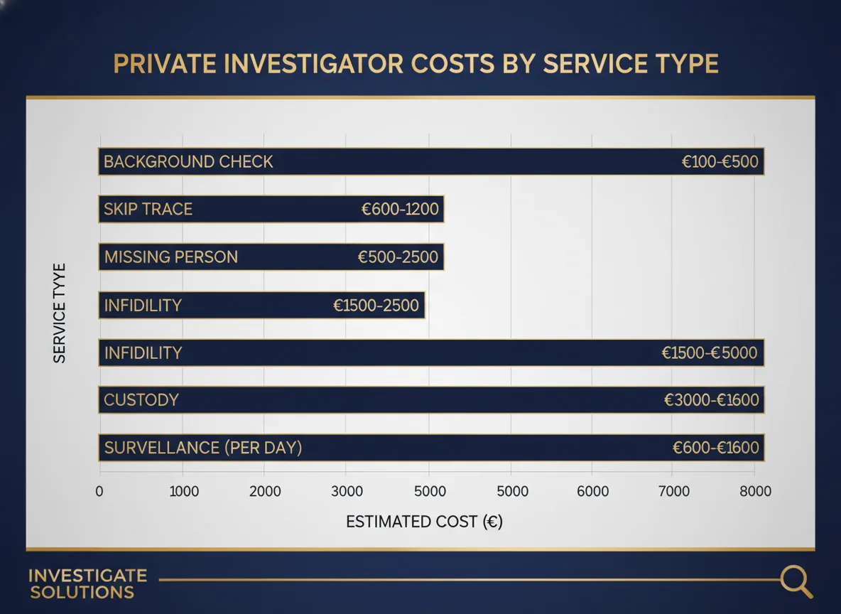 Private investigator cost comparison by service type Nashville 2026