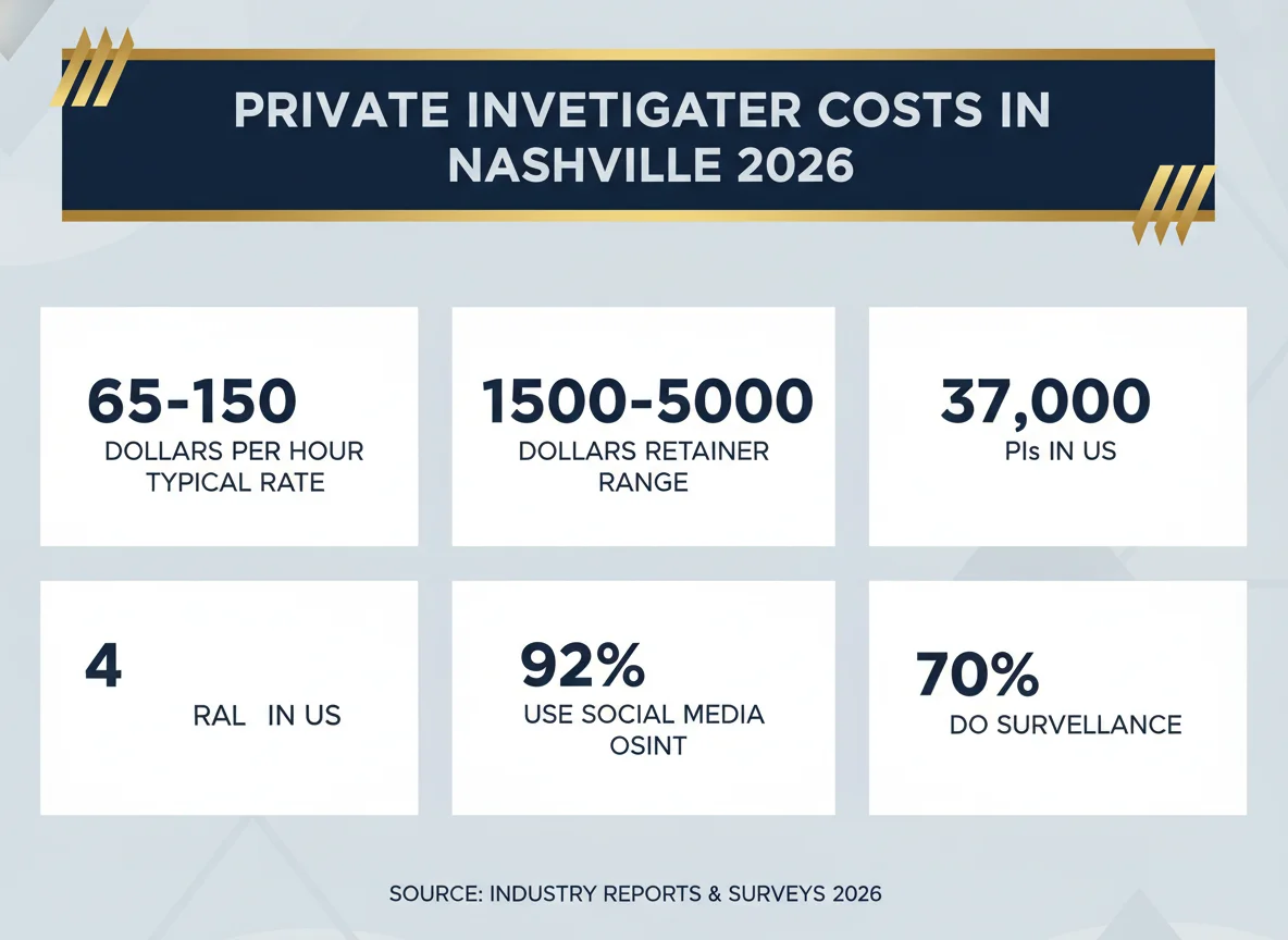 Nashville private investigator cost statistics infographic 2026